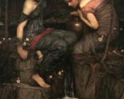 约翰威廉姆沃特豪斯 - Nymphs finding the Head of Orpheus